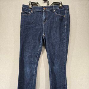 Loft Jeans, Dark Wash, Size 10 Women's, 27" inseam, Button Fly, Modern Skinny